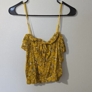 Floral Yellow Women's Tank Top